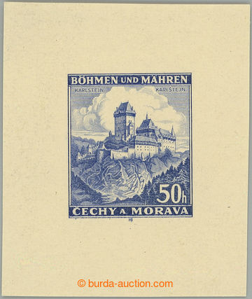 263561 - 1939 PLATE PROOF  Pof.29, Karlštejn (castle) 50h, print doh