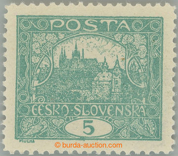 263587 -  Pof.4D, 5h blue-green with line perforation 11½; hinged, 2