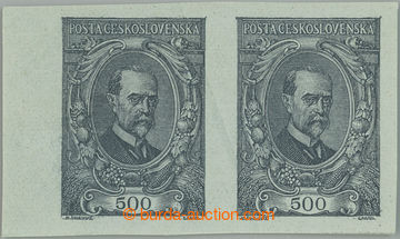 263593 -  PLATE PROOF  values 500h grey, Pof.141, horizontal pair wit