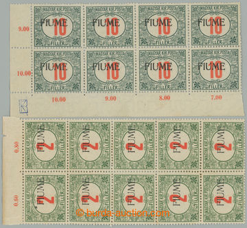 263625 - 1918 DOPLATNÍ / Sass.5 a 8, krajový 10-blok 2f, rohový 8-