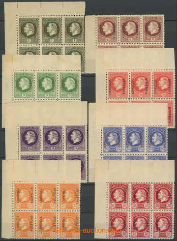 263632 - 1918 GAETA - exile issue ca. 1914, 7 values in blocks of 6, 