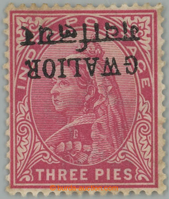 263663 - 1899 SG.38a, indická Viktorie 3Pies karmínová s PŘEVRÁC