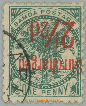 263669 - 1899 SG.84a, Palmy 1P zelená s červeným PŘEVRÁCENÝM p