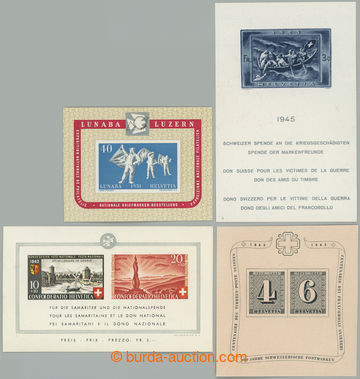 263689 - 1942-1951 Mi.Bl.7, 8, 11, 14, souvenir sheets Pro Patria 42,