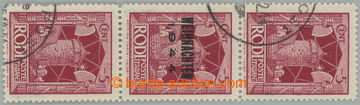 263703 - 1944 RHODOS / italsko-německá okupace / Sass.10aa, 3-pásk