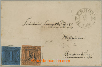 263713 - 1856 envelope sent from MEERHOLZ to AUMENBURG, with Mi.1+4, 