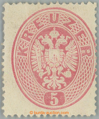 263724 - 1863 ANK.25a, Coat of arms 5 Kreuzer light red; original gum