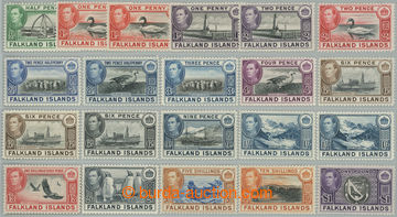 263726 - 1938 SG.146-183, George VI. Motives ½P - £1, incl. colors,