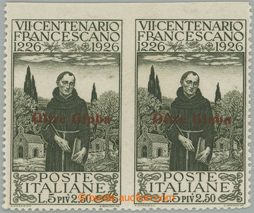 263728 - 1926 OLTRE GUIBA / Sass.28a(2) + 28b, St. Francis 5 Lire, pa