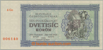 263751 - 1945 Ba.69a, 2000K 1945, série 4 Go, perforace SPECIMEN; be
