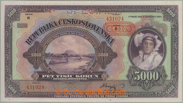 263776 - 1943 Ba.N3, 5000K 1920 with overprint 1943, set B, perf SPEC