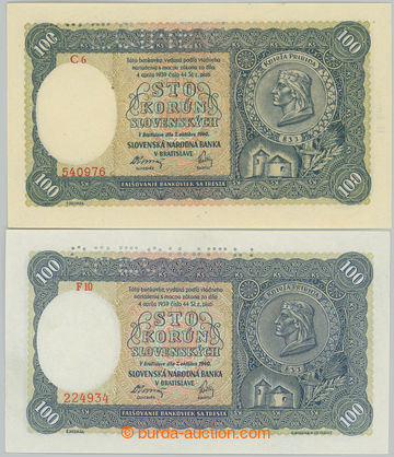 263793 - 1940 Ba.48b, 49a, 100Ks 1940, sestava 2ks: I. vydání, sér