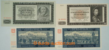 263801 - 1940-1942 Ba.32, 33a, 36, 39a, comp. of 4 bankovek: 100 Koru