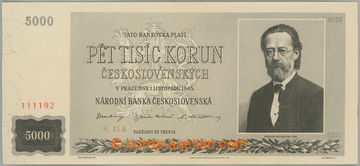 263808 - 1945 Ba.79, 5000Kčs 1945, série 15A, perforace 3 malé dí