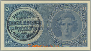 263812 - 1940 Ba.28a, 1 Koruna b.l. (1938/1940), set A009, overprint 