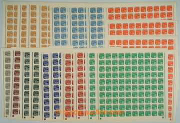 263875 - 1937 COUNTER SHEET / Pof.NV14-NV22, Pigeon-issue 2h - 1CZK, 