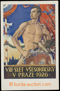 26466 - 1926 Sokol  VIII. slet Praha 1926, sign. Hiršl, neprošlá 