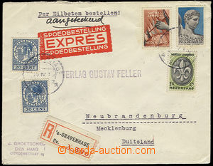 26472 - 1937 NETHERLANDS  R+Ex-dopis zaslaný do Německa vyfr. mj. 