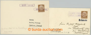 264833 - 1938 POŠTOVNY / 2 dopisnice vyfr. německou zn. 3Pfg Hinden