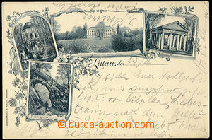 26489 - 1898 LITOVEL - castle, 4-view collage, long address, Us, pre
