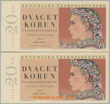 265172 - 1949 ČÍSELNÁ POSTUPKA / Ba.83b, 20Kčs 1949, II. vydání