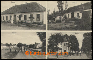 26550 - 1925 NESVAČILKA -  B/W 4-view, school, shop, village square