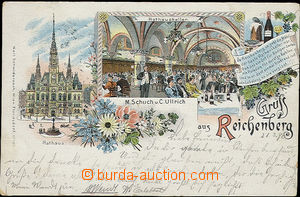 26565 - 1895 Liberec  Gruss aus Reichenberg, Rathauskeller, color li