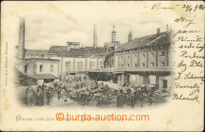 26571 - 1901 Opava brewery,  B/W. view of yard brewery, Us, bumped c