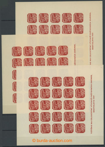 266074 - 1937 Pof.ANV18, miniature sheet Exhibition Bratislava 1937, 