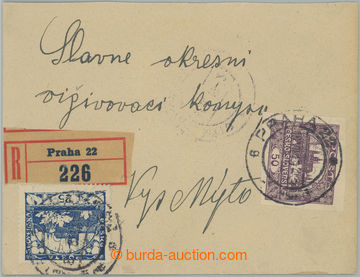 266471 - 1919 Reg letter small format with 50h violet imperforated an