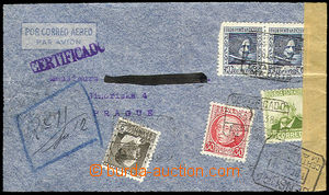 26667 - 1938 air-mail Reg letter sent from Madrid 18.Feb.38 to Pragu