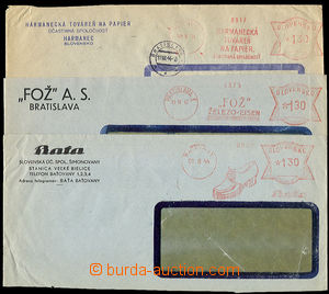26673 - 1942 - 44 3  pcs window envelopes with frankotypes firm Bať