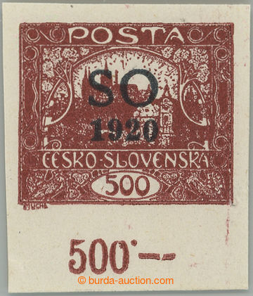 267005 -  Pof.SO22a DZ, Hradčany 500h hnědá s černým přetiskem,