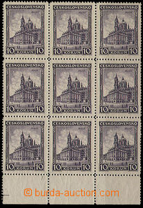 26704 - 1929 Města a krajiny 10Kč Praha, Pof.257, krajový 9 blok,