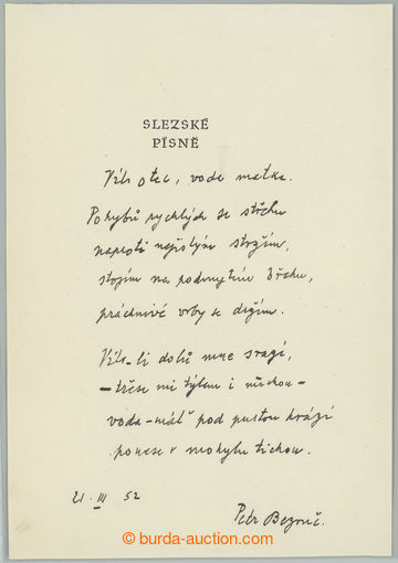 267514 - 1952 BEZRUČ Petr (1867-1958), vlastním jménem Vladimír V