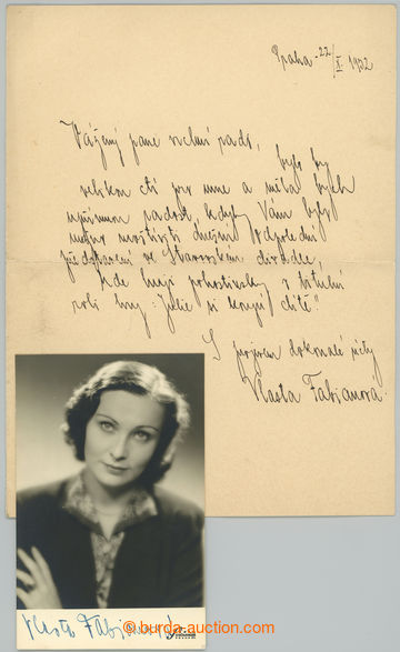 267578 - 1932 FABIÁNOVÁ Vlasta (1912–1991), významná česká he