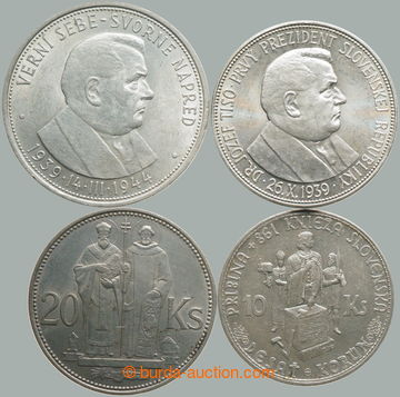 267590 - 1939-1944 SLOVENSKO 1939-1945 / sestava 4ks Ag mincí: 50Ks 