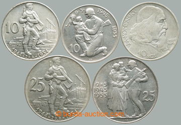 267595 - 1954-1957 ČSR II. / sestava 5ks pamětních Ag mincí: 10K