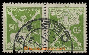 26763 - 1920 Pof.156TBa, opposite facing pair, label, expert Benes.,