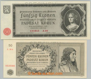 267714 - 1940, 1944 Ba.34, 42, sestava 2ks bankovek: 50K 1940, série