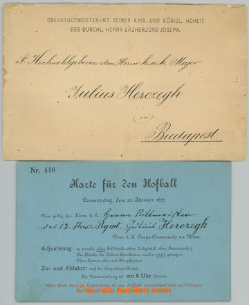 267727 - 1887 RAKOUSKÝ CÍSAŘSKÝ DVŮR / pozvánka na dvorní ples