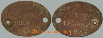 267853 - 1916 I. SVĚTOVÁ VÁLKA / FRANCIE / vojenská identifikačn
