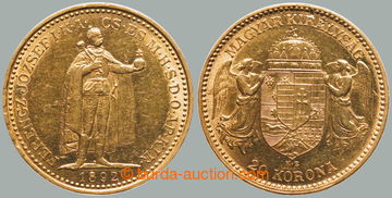 267924 - 1892 František Josef I. (1848-1916), 20 Koruna 1892 KB, hmo