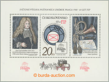 267944 - 1986 Pof.A2747A, zoubkovaný aršík 60 let FIP, II. typ; hl