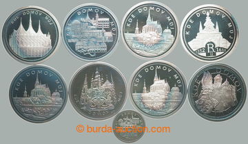 268069 - 1993-1999 DUKÁTY KDE DOMOV MŮJ / sestava 9ks Ag odražků 