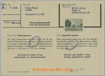 268242 - 1944 VOV 1d, I. část formuláře pro zaslání připoušt