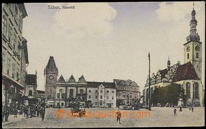 26832 - 1918 TÁBOR -  square, coloured view of square with people, 