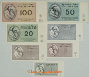 268370 - 1943 TEREZÍN / DH.1-7a, kompletní sada bankovek terezínsk