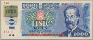 268748 - 1993 Ba.CZ3a, 1000Kčs 1985 s lepeným kolkem, série C08, 
