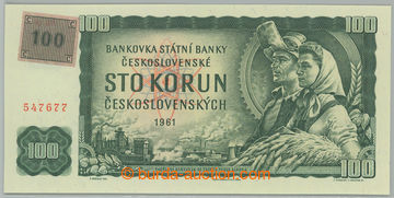 268778 - 1993 Ba.CZ1Ab1, 100Kčs 1961 s nalepeným kolkem, II. vydán
